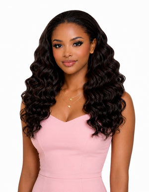 Flawless Remy Half Wig Unit Deep Wave