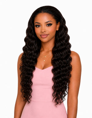 Flawless Remy Half Wig Unit Deep Wave